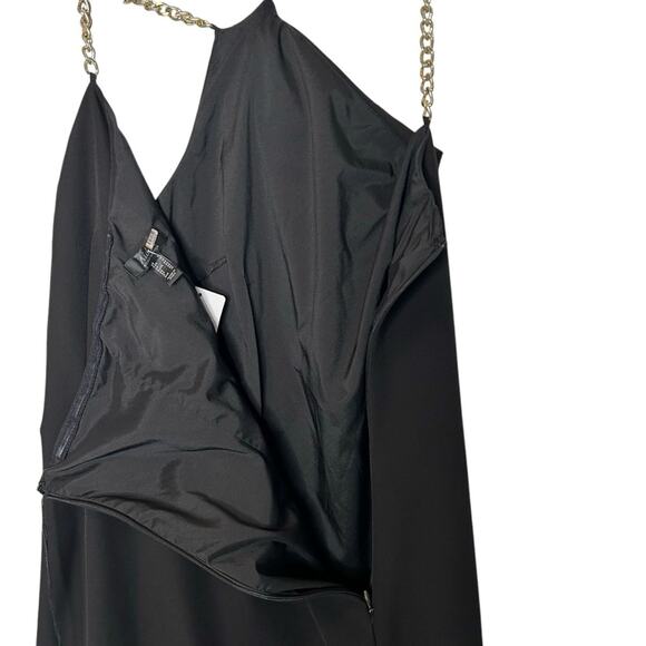 AIDAN MATTOX Chain Strap Asymmetrical Column Gown - Picture 8 of 10